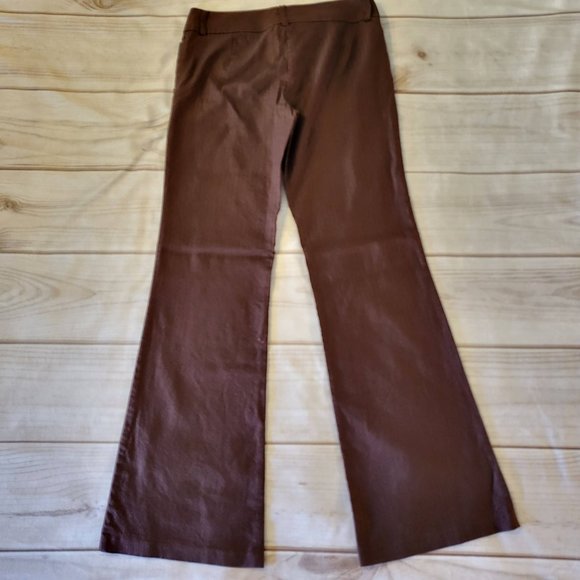 Zinc Women’s Pinstripe Pants Maroon Sz 5 With Red, & Gold/Yellow Stripes - Picture 2 of 8